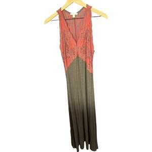 Fleurt M/L Womens Lace Nightgown With Floral Detail & Racerback Design Rayon Ble